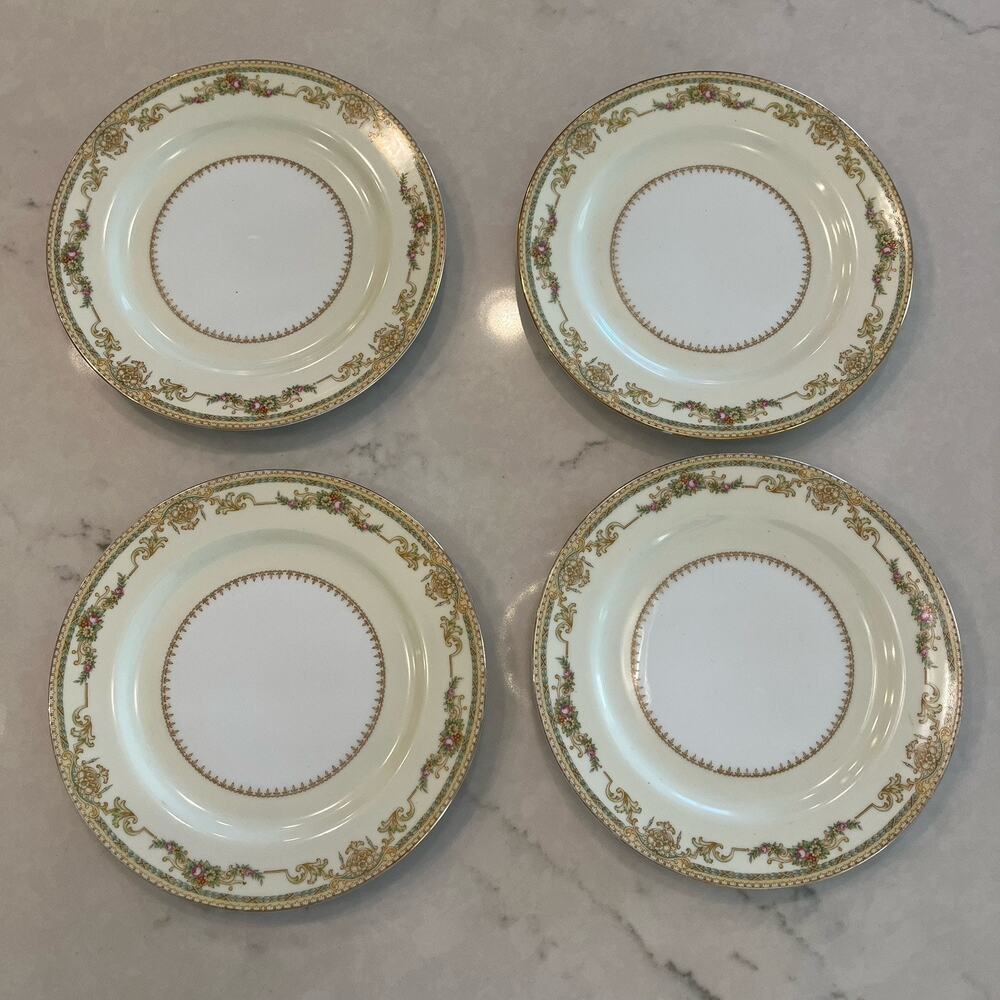 Noritake China M Japan #4031 Messina Salad Plates 7 5/8" Diameter, set of 4